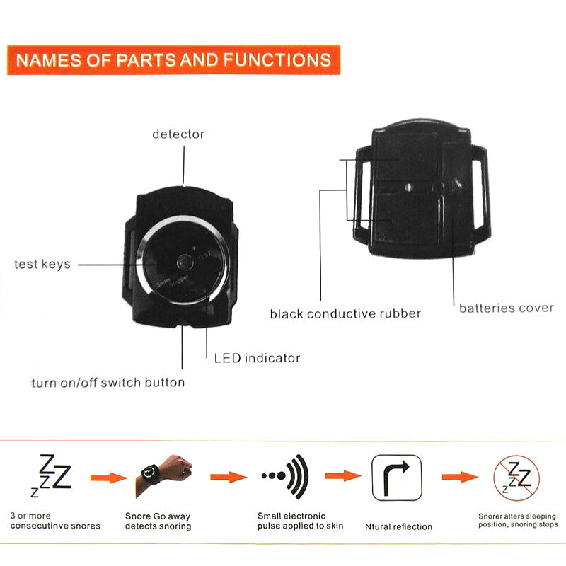 Professional Electronic Auto Anti Snore Wristband Solution Sleeping Night Guard Aide Snore Go Away