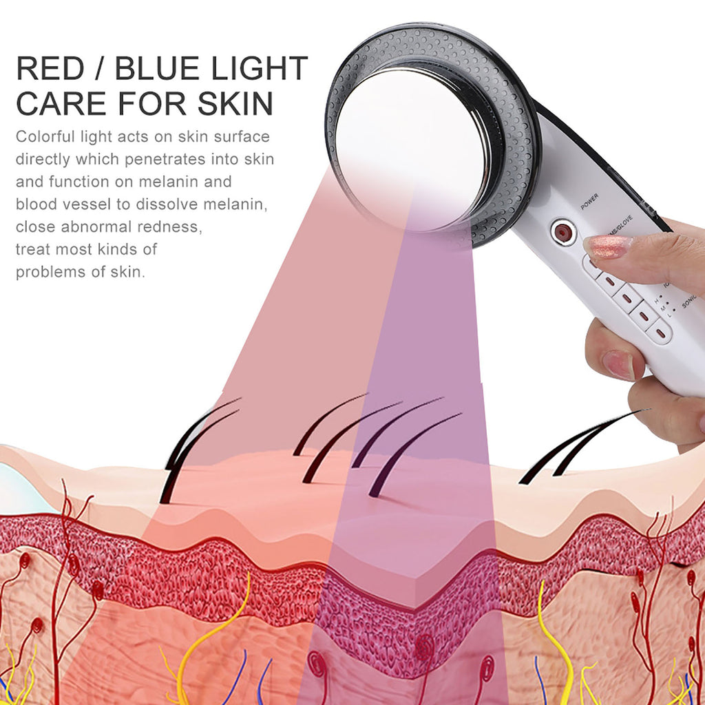 6 In 1 EMS LED Galvanic Ion Machine Ultrasonic Body Slimming Skin Tightening Fat Burning Anti Cellulite Massager