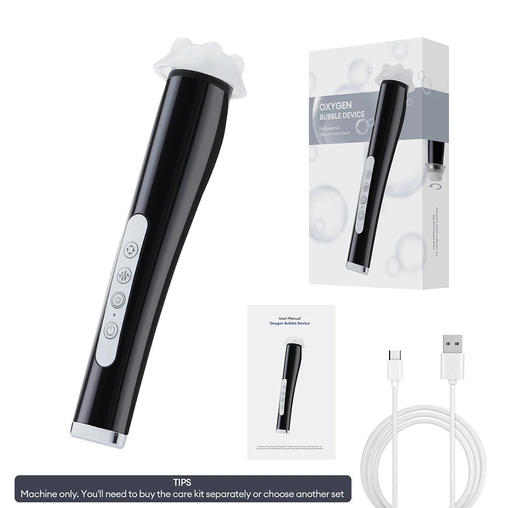 CO2 Oxygen Bubble Pen 5 Gear Vibration Handheld Oxygen Bubble Beauty Tool Deep Skin Cleansing Device Home Salon Skin Care