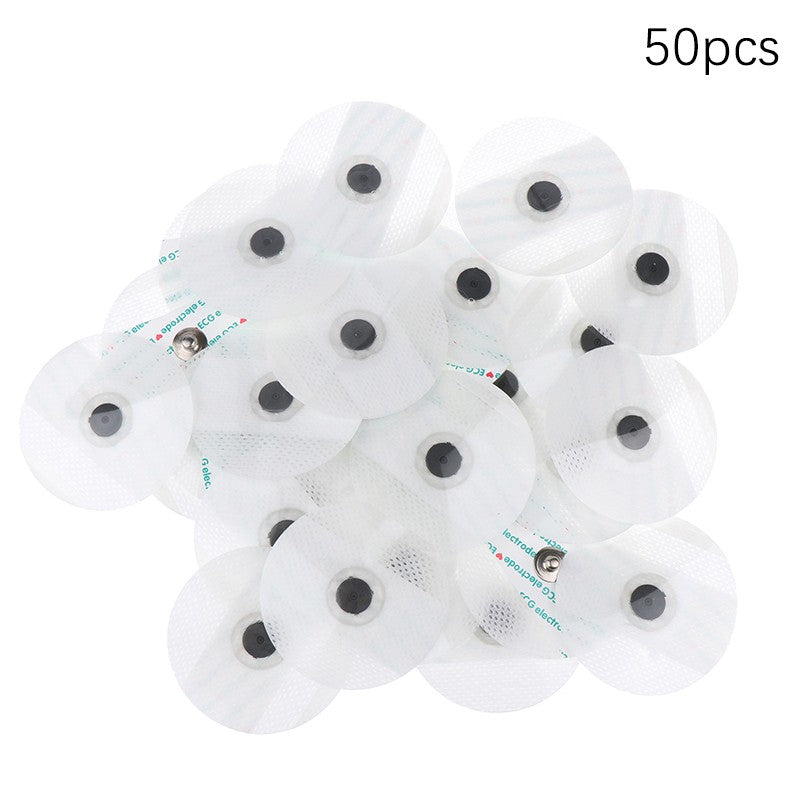 50PCS Disposable Self Adhesive Non-Woven Electrodes Pads ECG EKG for Tens Acupuncture Physiotherapy Machine Portable Handheld Adult
