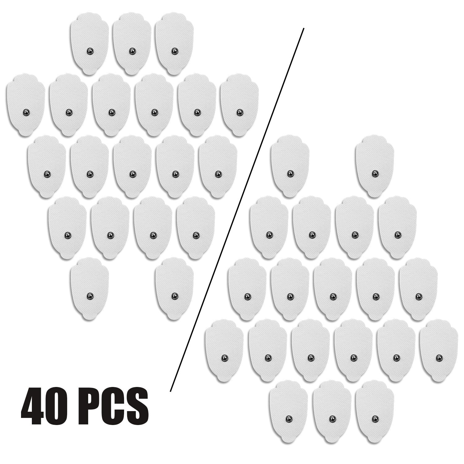 10-80Pcs Replacement Small Oval Snap On / Palm Electrode Pads Cloth for Tens Machine Pulse Massagers Home Use