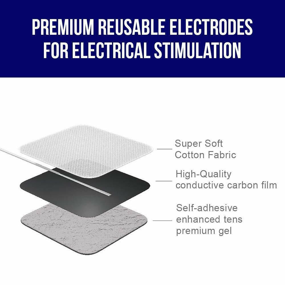 40/80 PCS Reusable TENS Electrode Self-adhesive Pads EMS Replacement Unit 7000 3000 2x2 Muscle Stimulator BULK