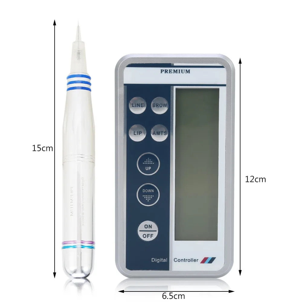 Digital Permanent Makeup Tattoo Machine Kit With 10pcs 1P Needles For Eyebrow Lip Eyeliner Freckle Removal Salon Beauty Device