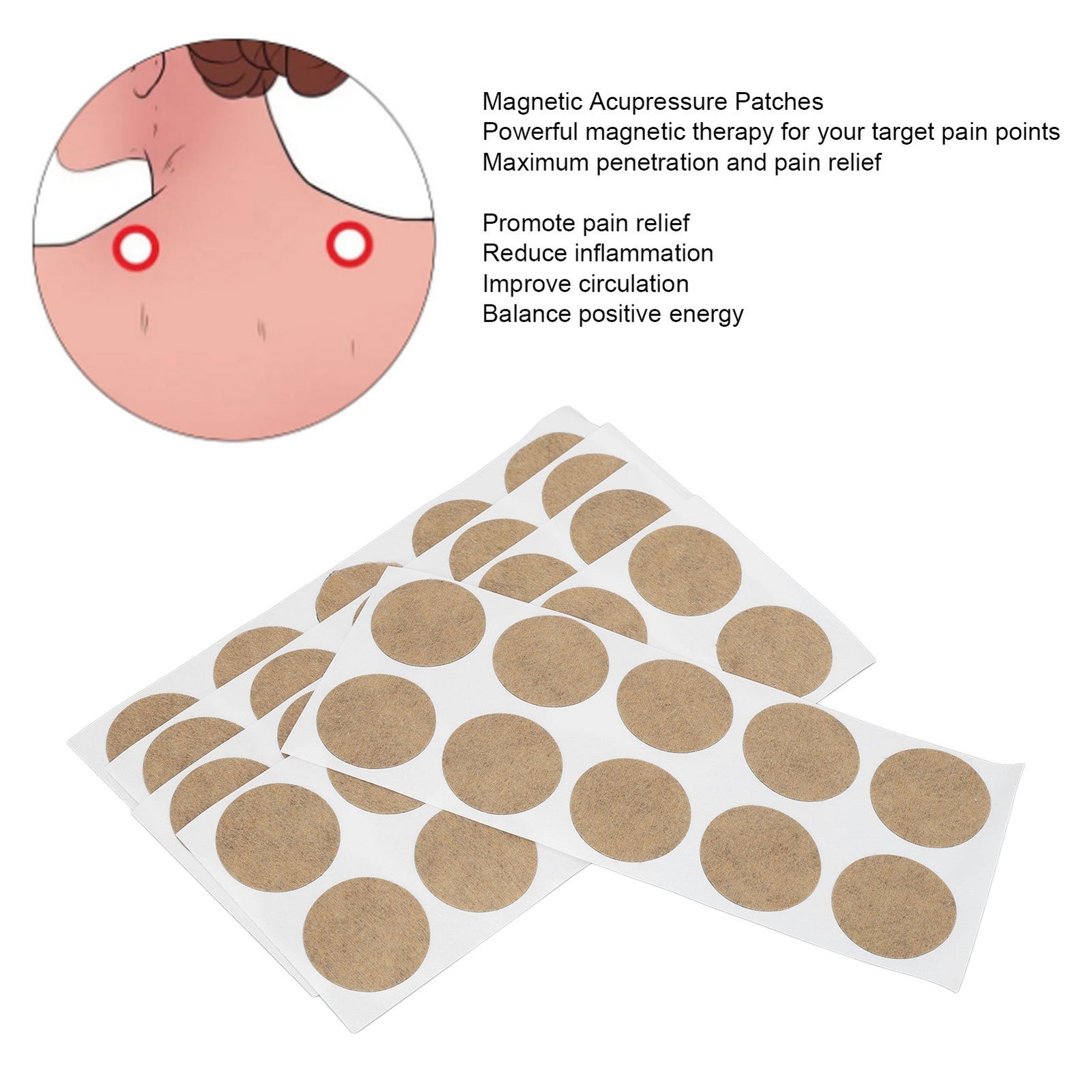 30/50pcs Magnetic Acupressure Patches Self‑Adhesive Body Magnets Patch for Back Shoulder Neck Joint Acupoint Use