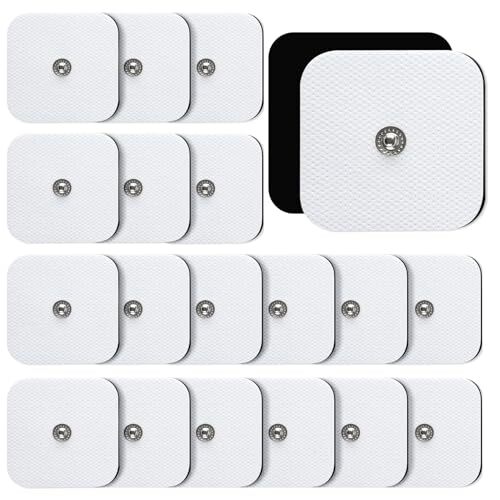 20/40PCS Replacement 3.5mm Snap 2x2" Self-Adhesive TENS Unit Electrode Pads Compatible with TENS Devices with 3.5mm Connector