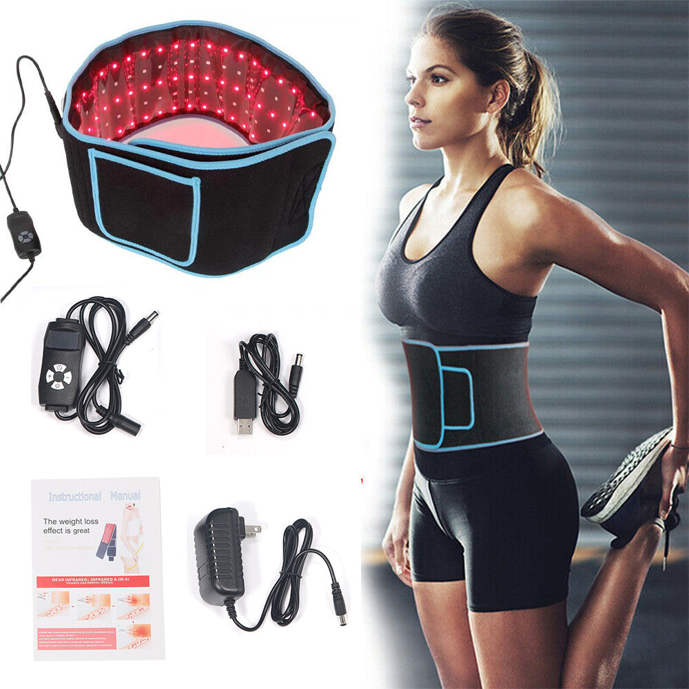 Red Light Therapy Infrared Light Therapy Wrap Belt for Body Pain Relief Wearable Large Pad for Waist Back Stomach Muscle Repair, Decrease Inflammation, Speed Healing LED 660nm&850nm with Controller