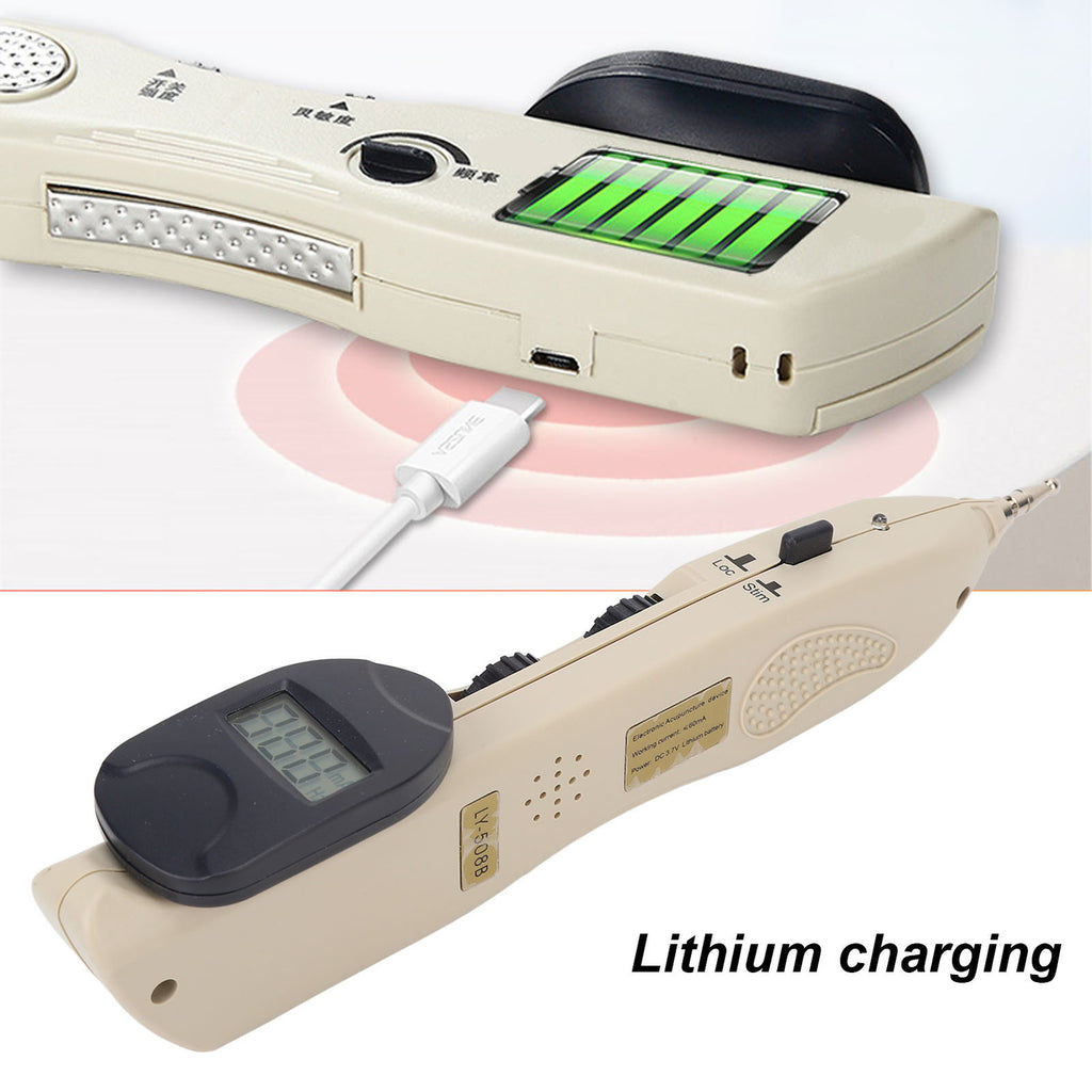 Electronic Acupuncture Pen Pain Relief Therapy Meridian Pen Find Acupoints Automatically with 3 Massage Heads Rechargeable