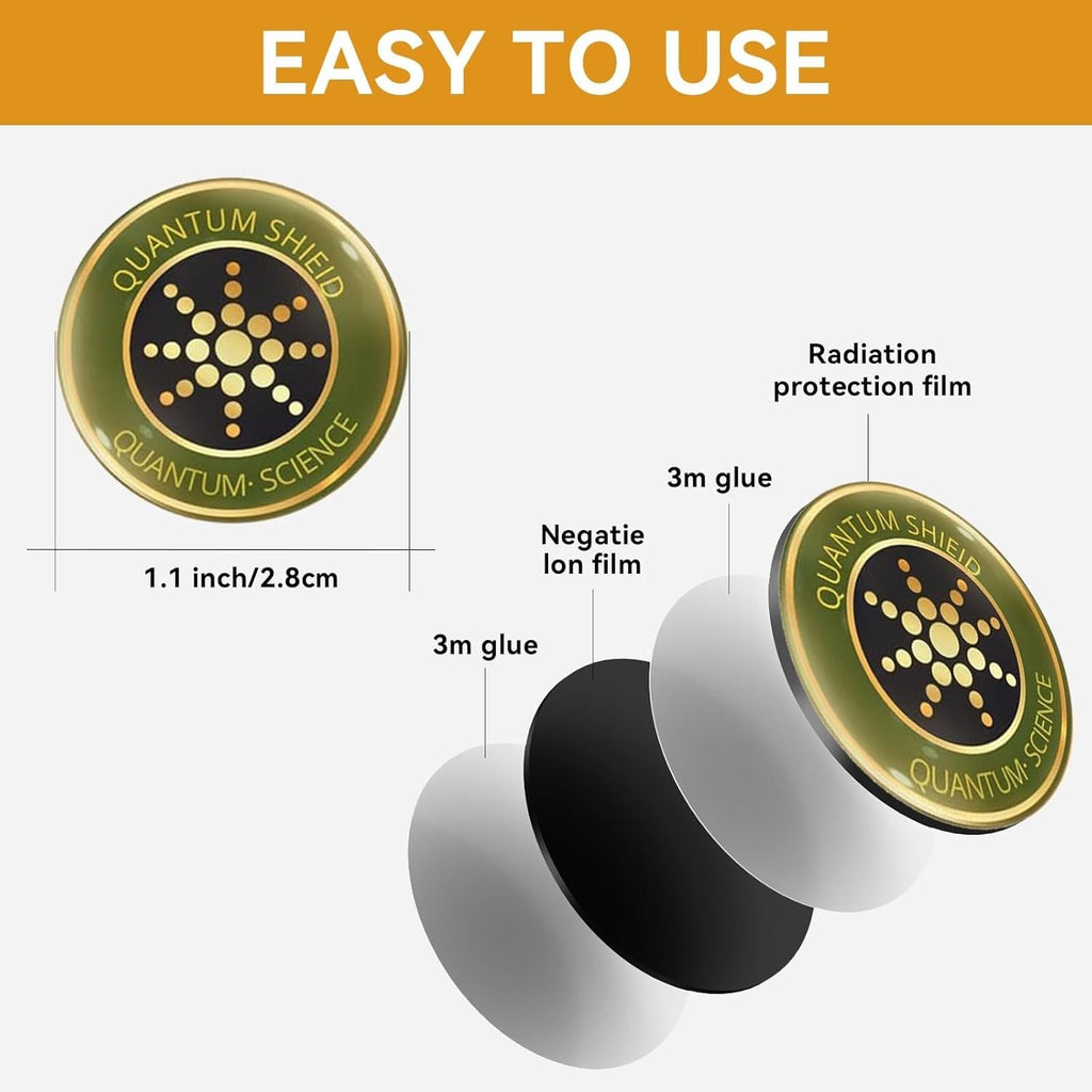 6Pcs Quantum Shield Anti Radiation Stickers EMF Protection Sticker for Phone Laptop Electronic Devices (Gold/Silver)