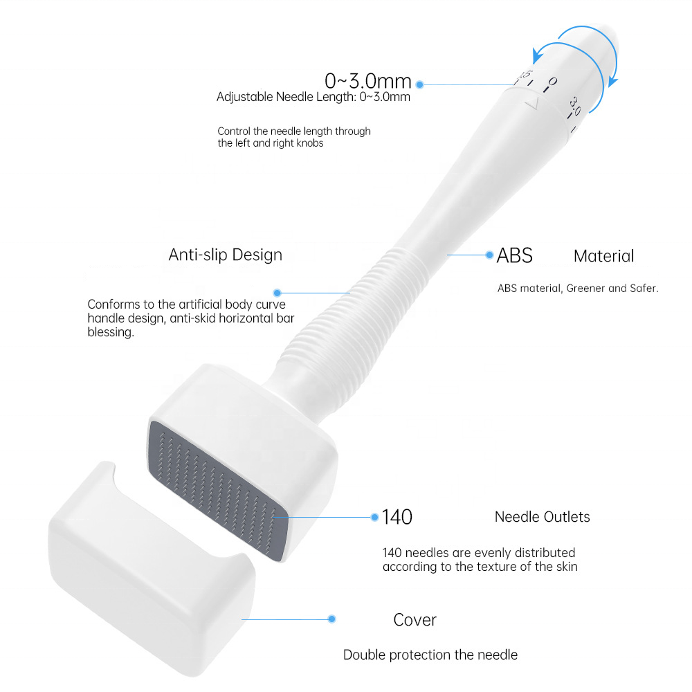 Derma Stamp DRS 140A Adjustable Medical Stainless Steel Needle Skin Care Tool Mirconeedling for Facial Treatment