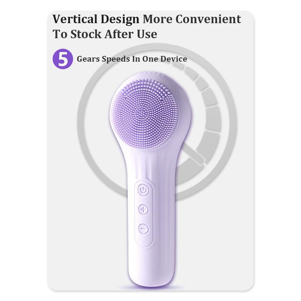 Electric Silicone Facial Cleansing Brush Rechargeable Vibration Face Scrubber Deep Clean Pore Exfoliate Skin Care Beauty Tool