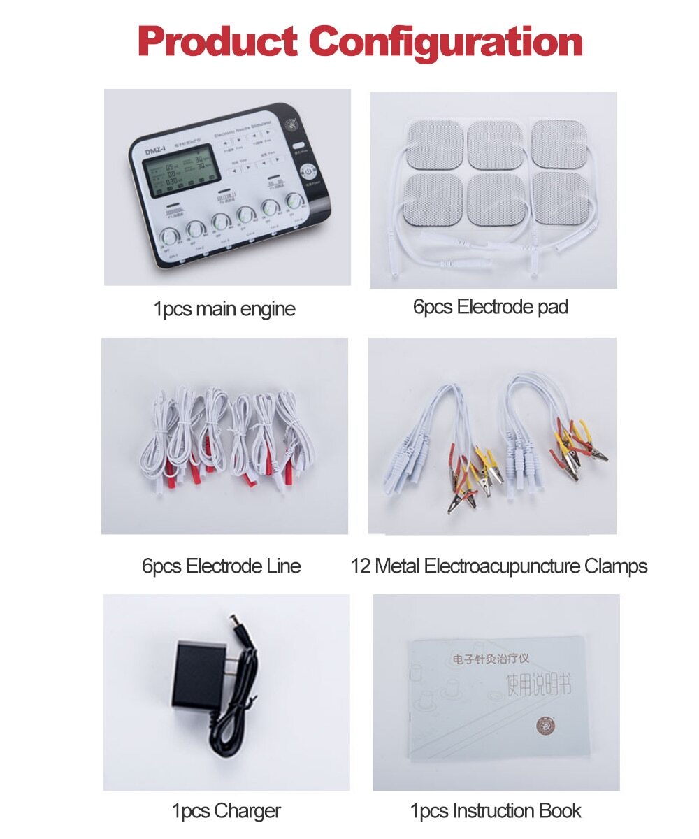New 6 Output Electronic Acupuncture Device DMZ-1 Electroacupuncture Acupuncture Therapy Massager for Pain Relief Home Use