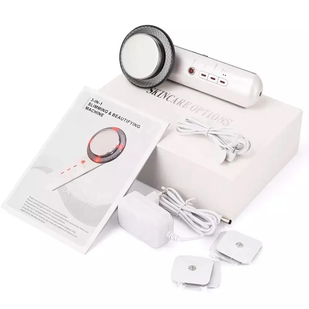 3 IN 1 Electric Microcurrent Slimming Beauty Instrument EMS Ultrasonic Massager Slimming and Fat Burning for Home Use