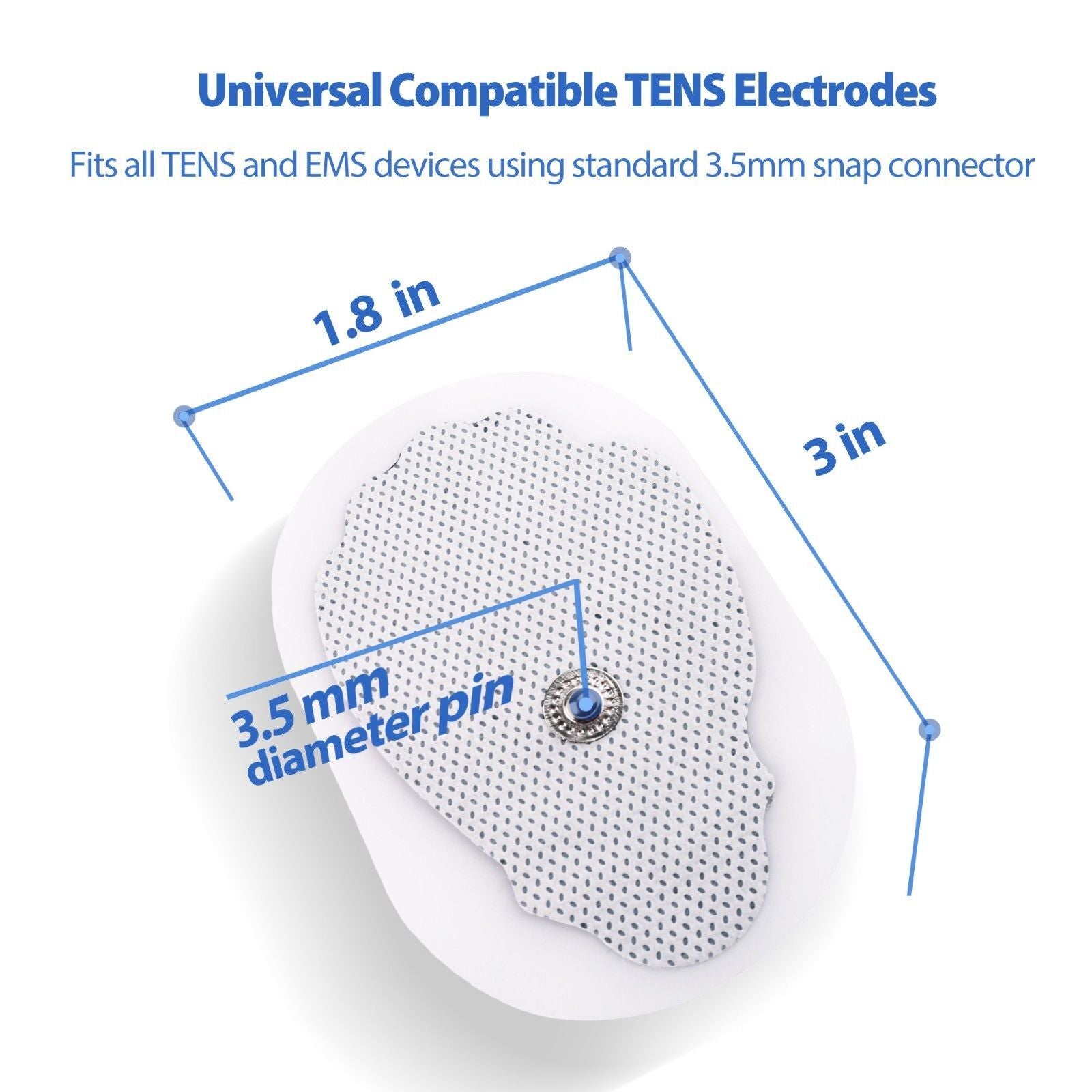 10-80Pcs Replacement Small Oval Snap On / Palm Electrode Pads Cloth for Tens Machine Pulse Massagers Home Use