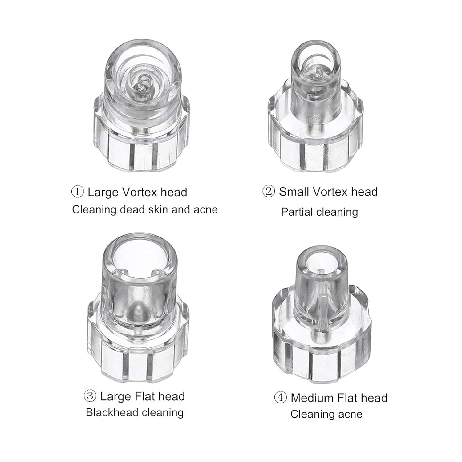 Replacement Small Bubble Hydrafacial Tips Clear Plastic Suction Clean Heads Accessory For Salon Facial Cleansing Machine (8PCS)