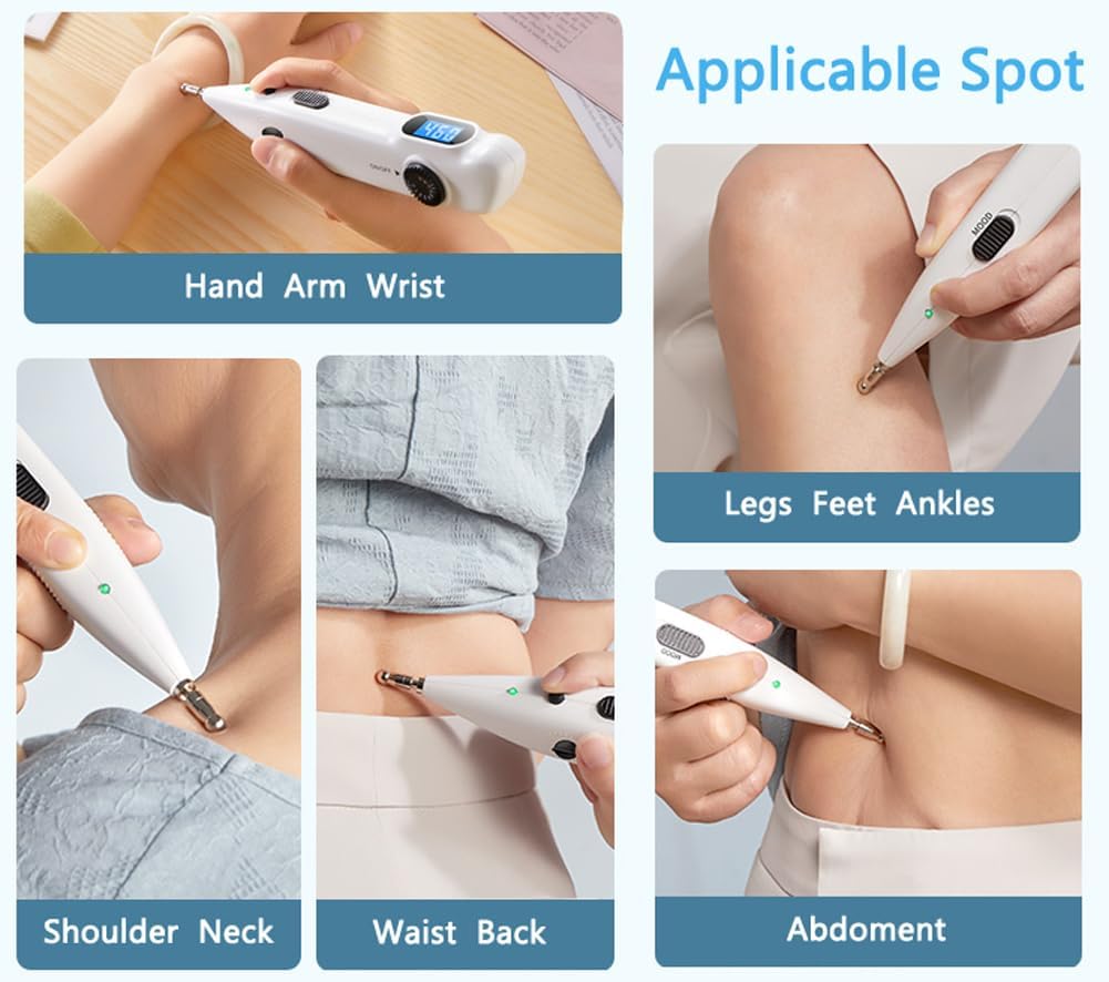 Electronic Acupuncture Pen Meridian Acupoints Finder Electric Acupressure Point Muscle Massage Pulse Therapy Tool for Pain Relief Rechargeable