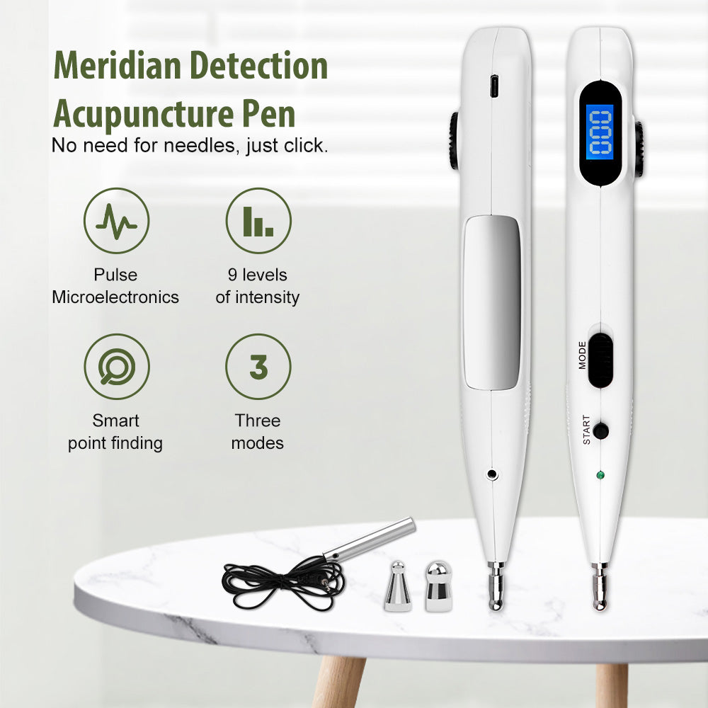Electronic Acupuncture Pen Meridian Acupoints Finder Electric Acupressure Point Muscle Massage Pulse Therapy Tool for Pain Relief Rechargeable