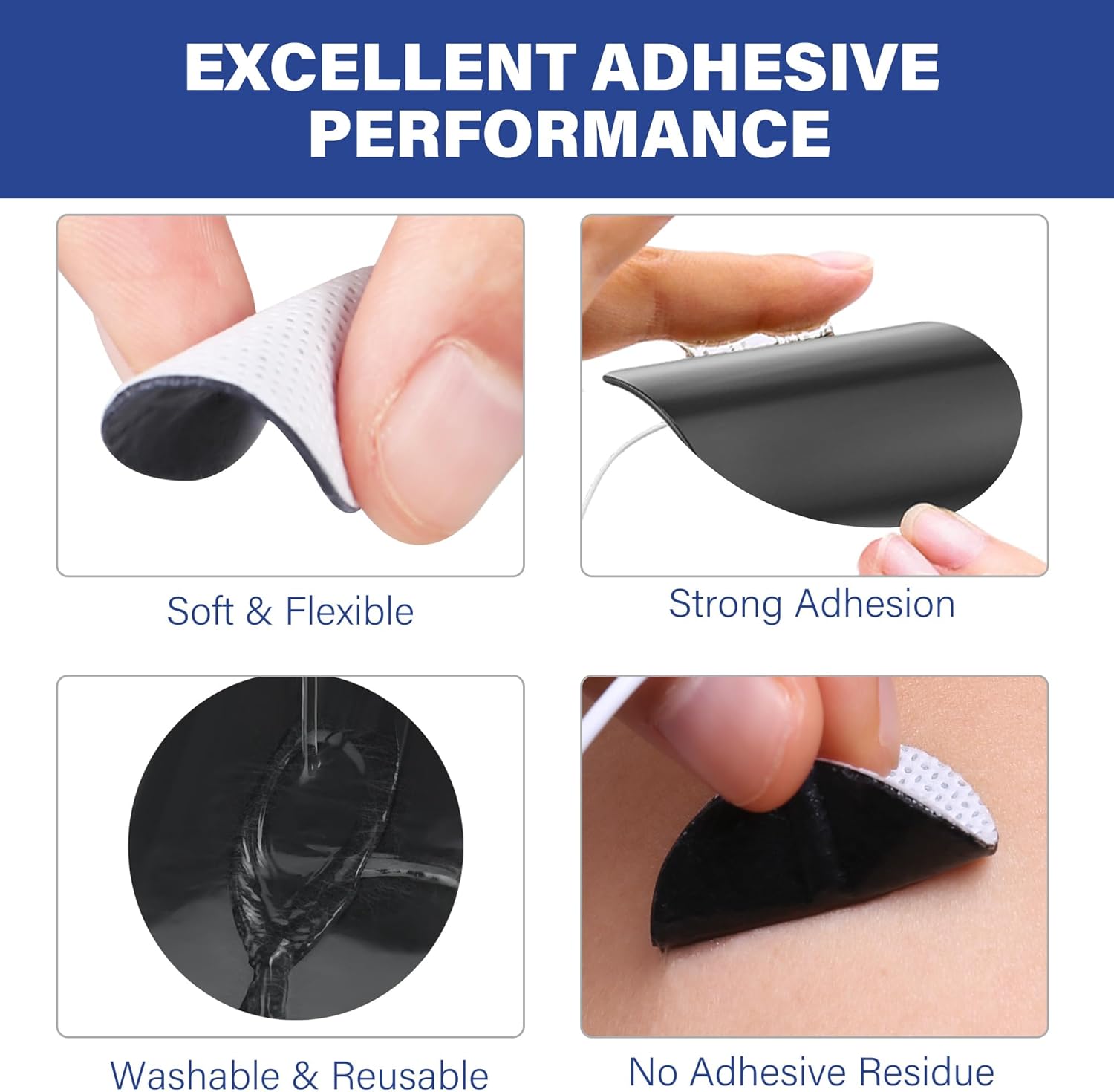 36X Replacement 1.25" 2mm Connector Round TENS Unit Electrode Pads Premium Adhesive Gel for EMS Muscle Stimulator