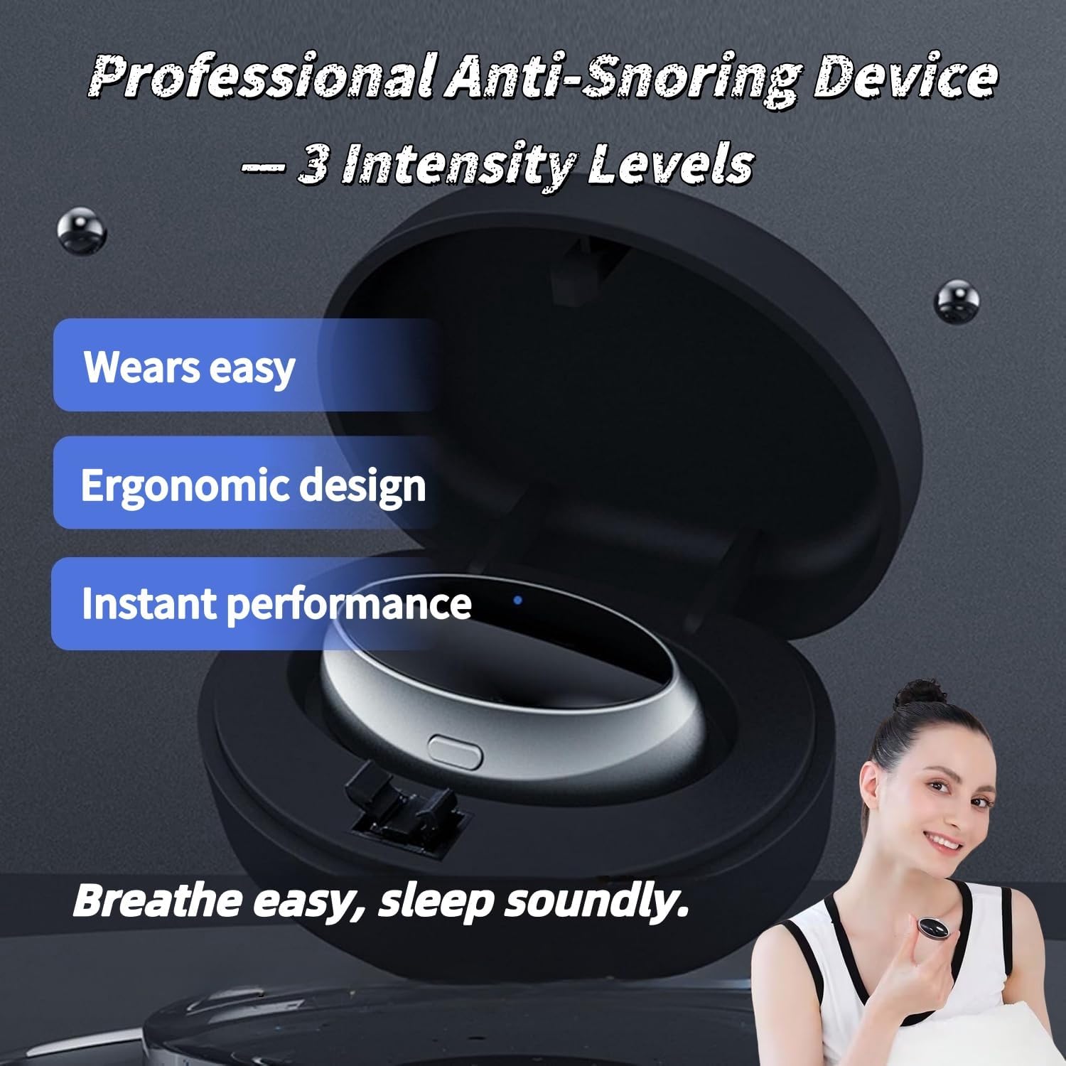 Z3 Pro Snoring Solution, Professional Anti-Snoring Device, 3-Speed Adjustment, Smart Snoring Solution, Breathe Easy, Anti Snore