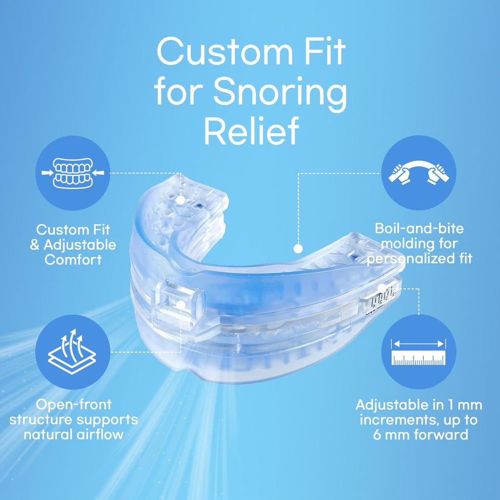 Anti Snoring Device Snoring Solution – Adjustable Snore Stopper Mouth Guard for Men & Women – Anti Snoring Mouthpiece to Improve Sleep – Reusable Night Use