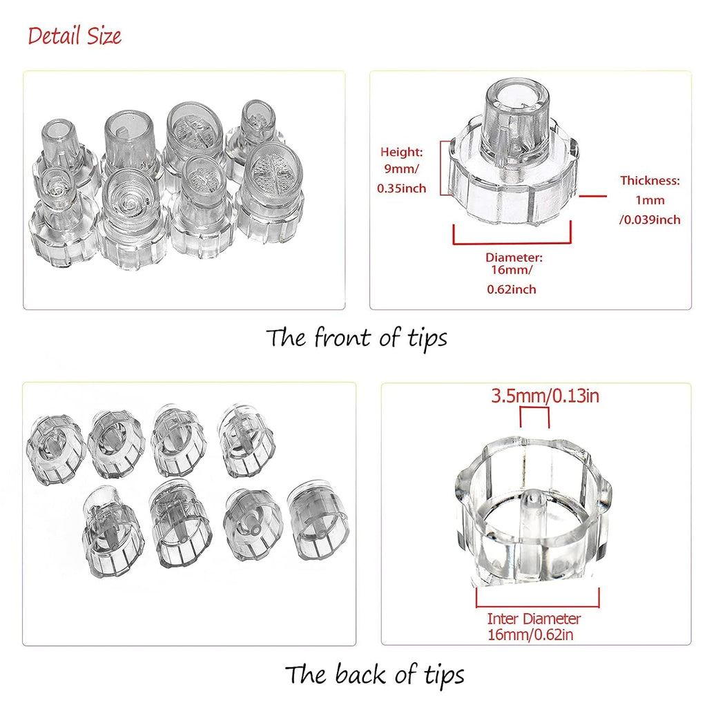 Replacement Small Bubble Hydrafacial Tips Clear Plastic Suction Clean Heads Accessory For Salon Facial Cleansing Machine (8PCS)