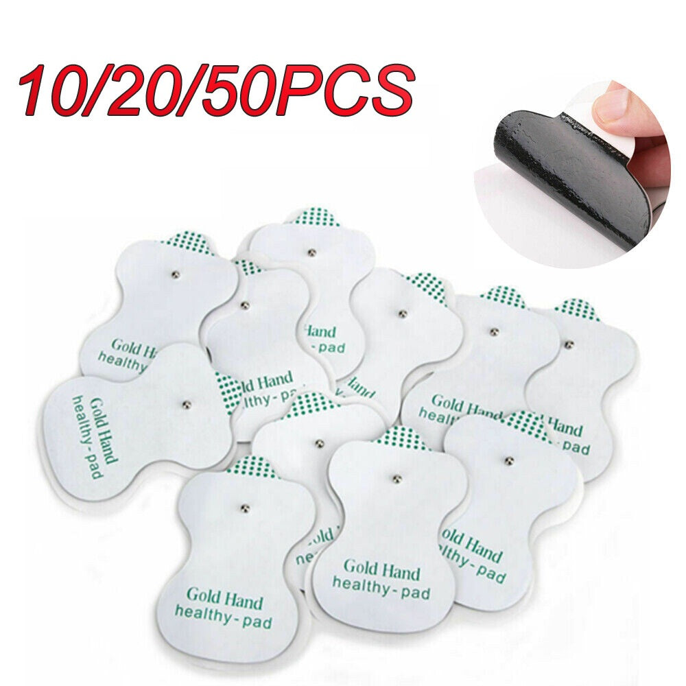 10/20/50 PCS Snap On Replacement Gourd-shaped Electrode Pads for E.M.S TENS  Unit Pulse Massager Digital Therapy Machine