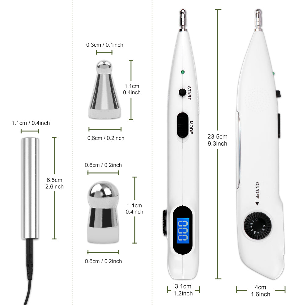 Electronic Acupuncture Pen Meridian Acupoints Finder Electric Acupressure Point Muscle Massage Pulse Therapy Tool for Pain Relief Rechargeable