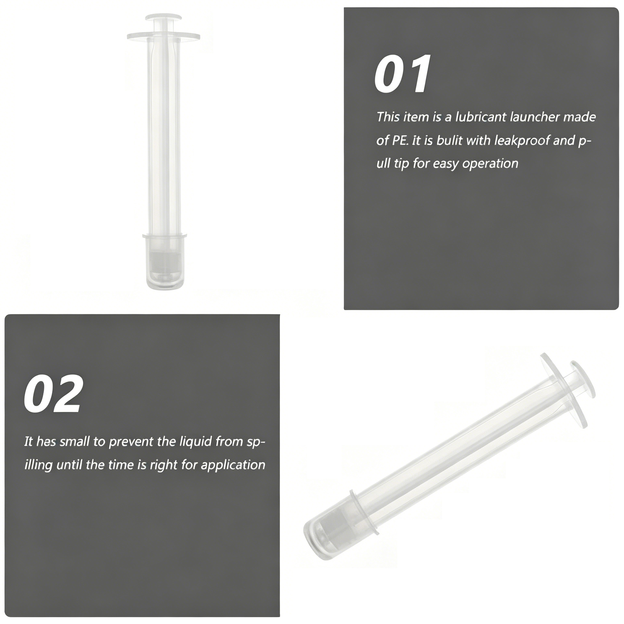 0.5ml Disposable Plastic Gel Applicator Vaginal Suppository Syringe Feminine Care Consumable Empty Applicator Tube