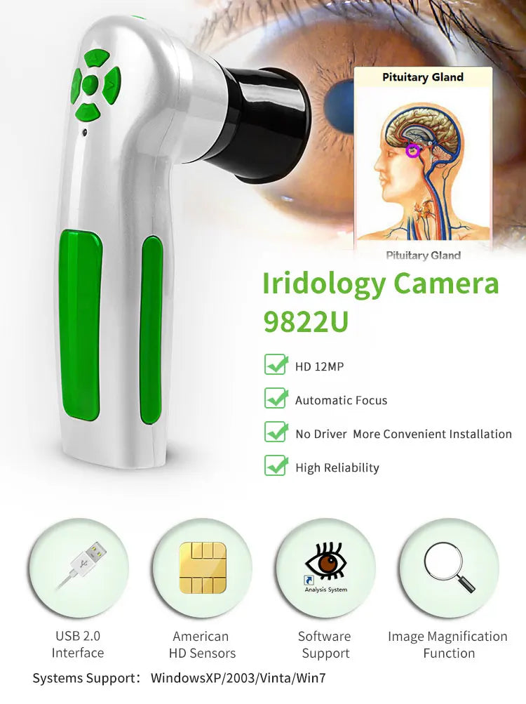 Portable Handheld Iris Scanner 12MP Digital Iriscope Analyzer Iridology Appliance Eye Camera Iris Scanner