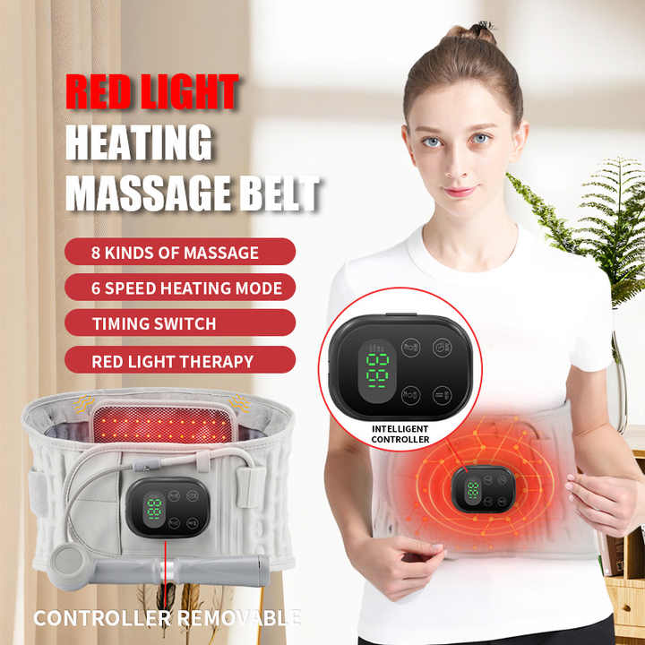 Rechargeable Decompression Back Belt Red Light Heating Massage for Braces Back Pain Lower Lumbar Therapy Waist Support