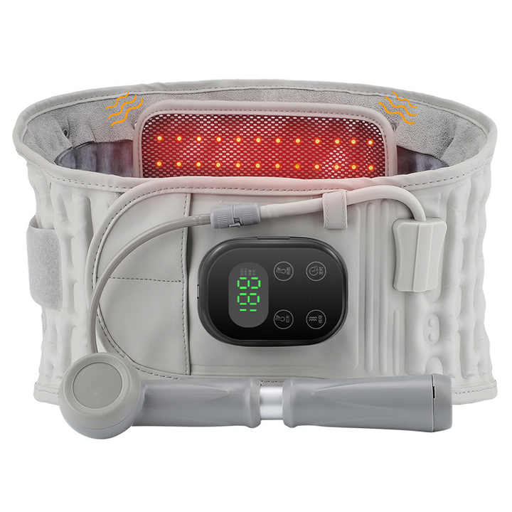 Rechargeable Decompression Back Belt Red Light Heating Massage for Braces Back Pain Lower Lumbar Therapy Waist Support