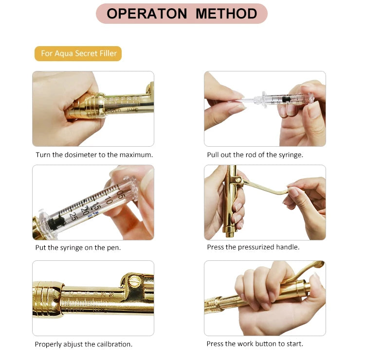 24K Gold 0.3ml Head Anti-Aging Wrinkles Removal Skin Rejuvenation Beauty Applicator Device