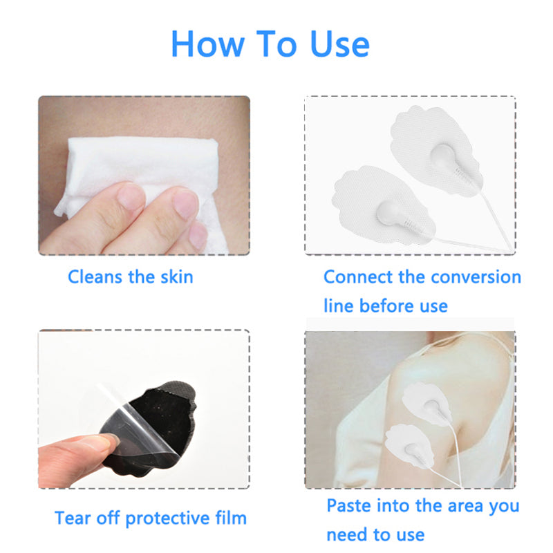10-80Pcs Replacement Small Oval Snap On / Palm Electrode Pads Cloth for Tens Machine Pulse Massagers Home Use