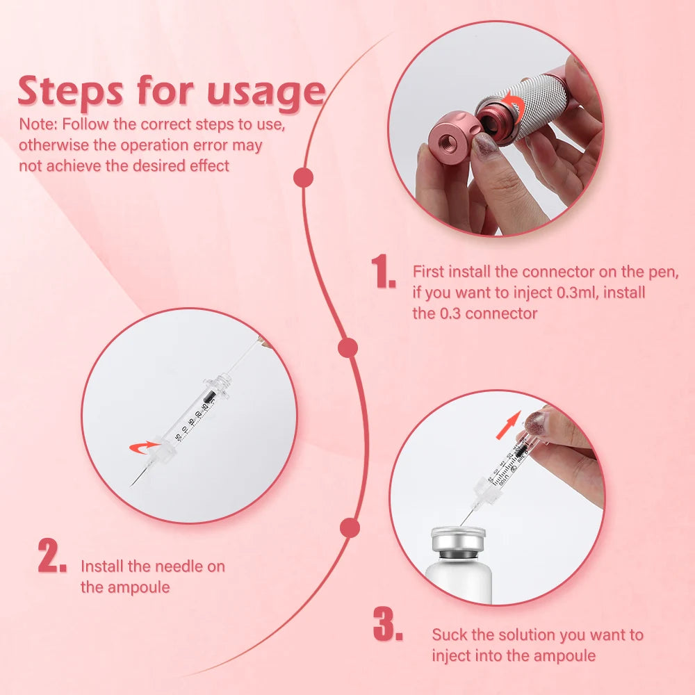 0.3ml 0.5ml 2 in 1 Head Hyaluronic Acid Dermal Filler Pen for Lips Enhancement Skin Rejuvenation Care Anti Wrinkle Spa Home Use