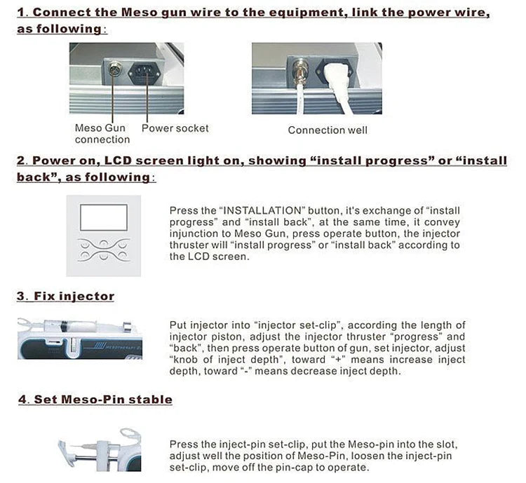 Anti-aging Mesotherapy Gun U225 Meso Injection Gun  Mesogun Facial Wrinkle Removal Beauty Machine