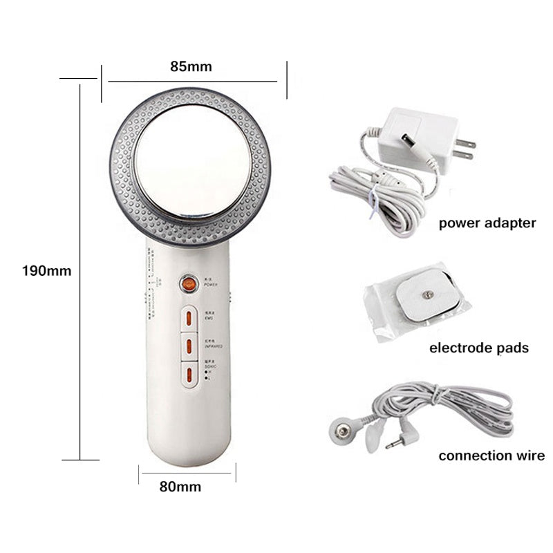 3 IN 1 Electric Microcurrent Slimming Beauty Instrument EMS Ultrasonic Massager Slimming and Fat Burning for Home Use