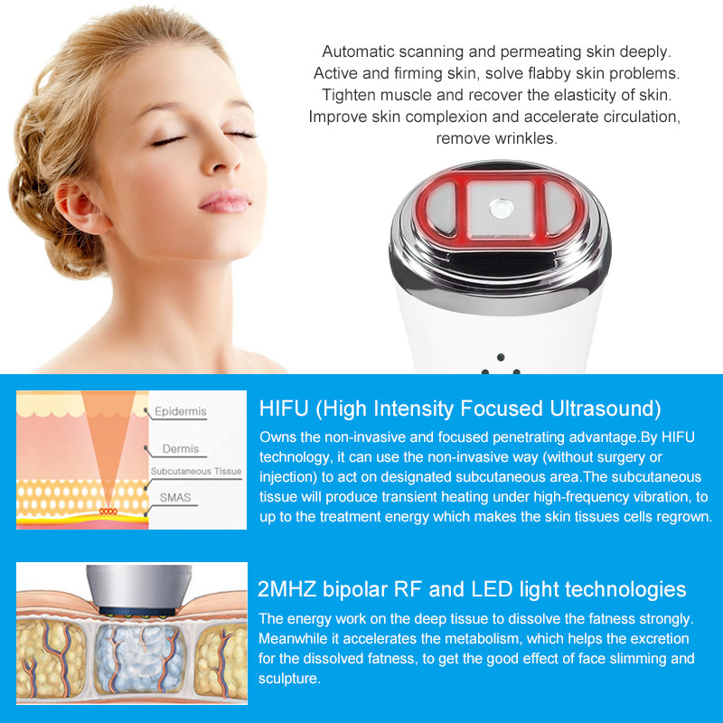 Mini Hifu Skin Care Machine LED Tightening Lifting  Anti-wrinkle Therapy Facial Beauty Device Home Use