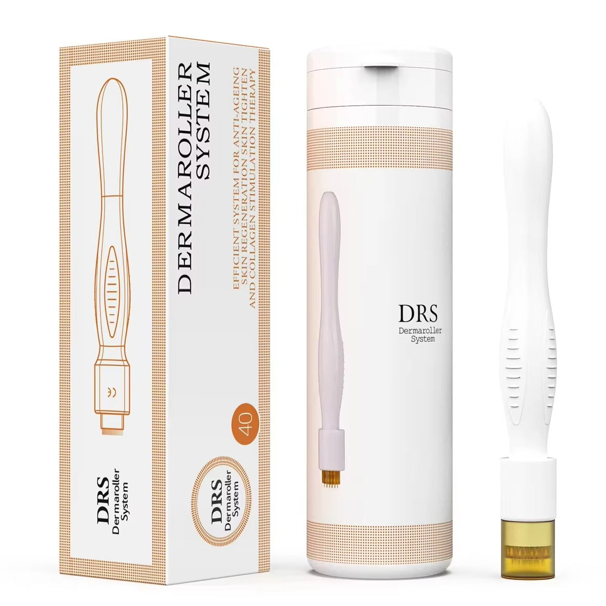 DRS 40 Pin Derma Stamp Microneedling Tool 0.2-3.0mm Multi Needle Depth Collagen Boost Facial Skin Care Device