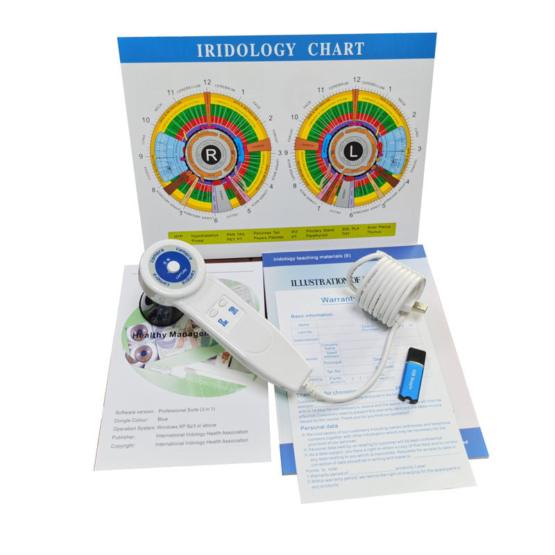 Iridology Camera Chart 5 MP HD 30X Iriscope 9809 Iris CCD Analysis V 3.31 Digital Iriscope Analyzer Iridology Appliance