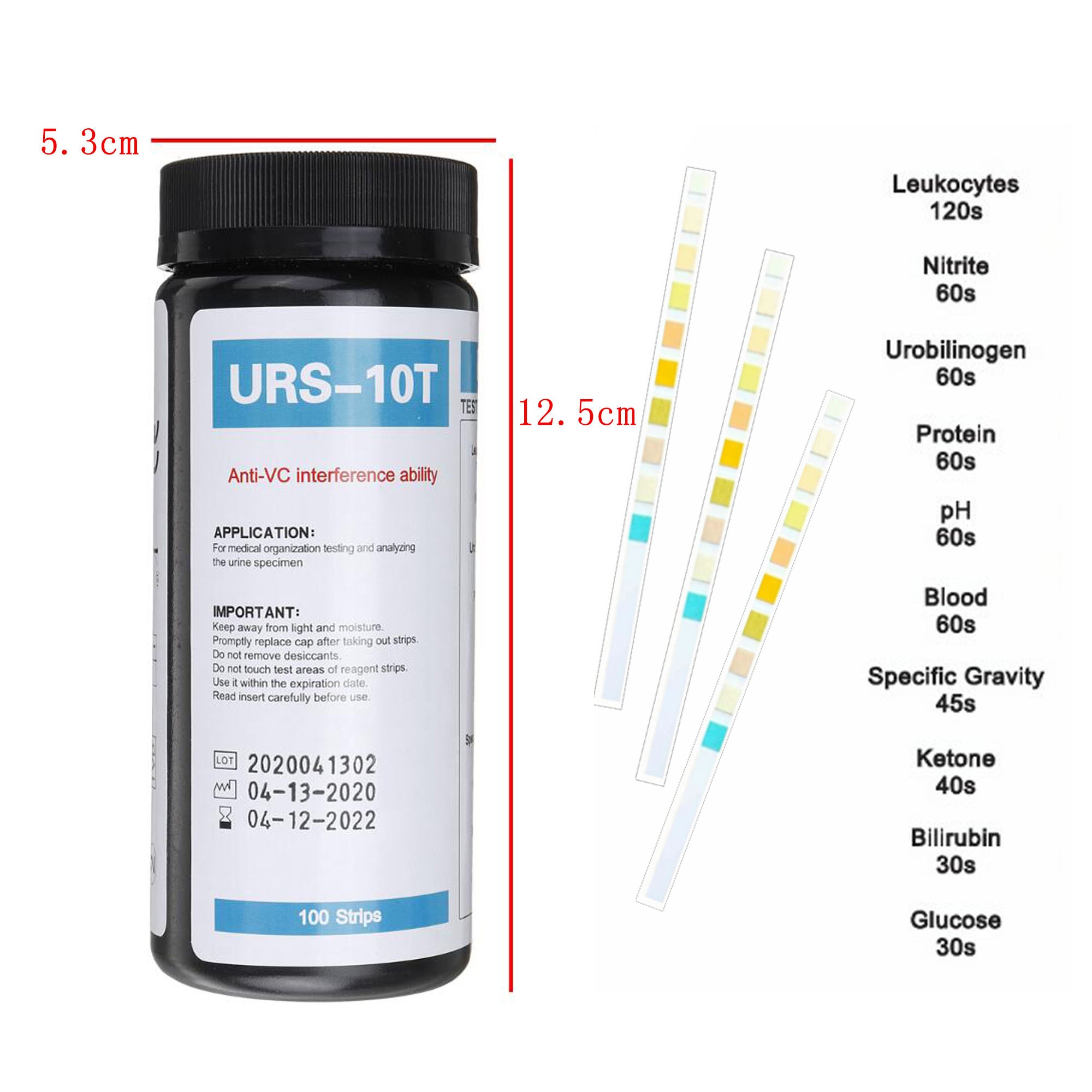 10-in-1 Urine Test Strips, UTI Test Strips for Urinalysis Full Panel, Ketone Test Kit at Home, 100 Count