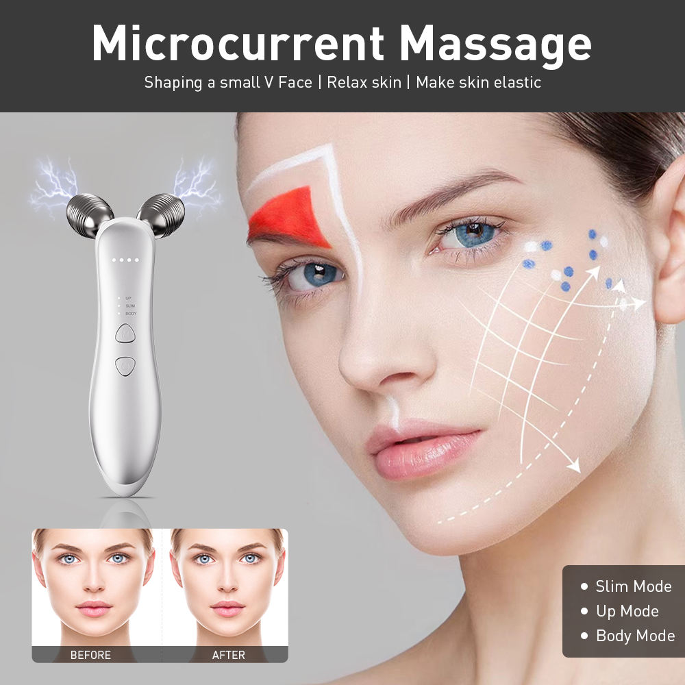 EMS Beauty Massager Roller Rechargeable Face Body Lifting Device Skin Firming Anti-Aging Facial Massage Instrument