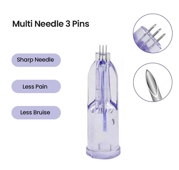 10Pcs 1.2mm/1.5mm Microneedling Film 3Pin 34G Micro Needles For Anti Aging Around Eyes and Skin and Tightening
