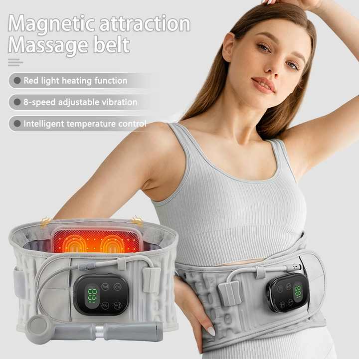 Rechargeable Decompression Back Belt Red Light Heating Massage for Braces Back Pain Lower Lumbar Therapy Waist Support