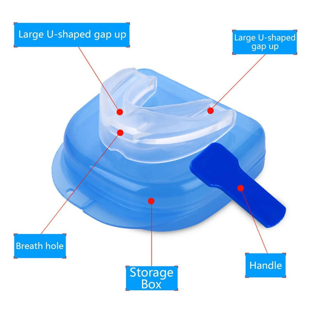 Anti Snore Mouthpiece Stop Snoring Aid Sleep Apnea Solution Comfortable Night Guard Dental Device Prevent Teeth Grinding Jaw Alignment Tongue Stabilizer Snore Stopper