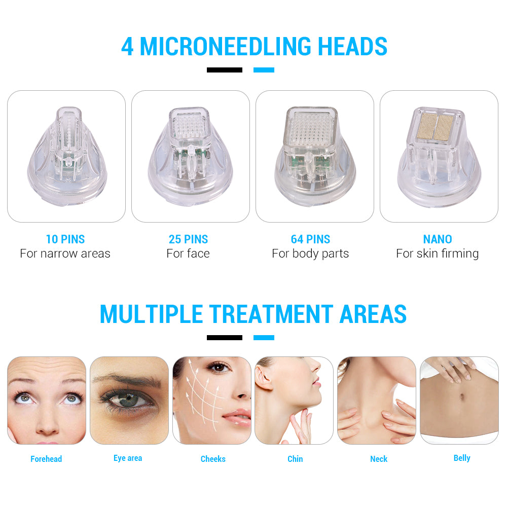 2 In 1 Fractional RF Microneedling Machine With Cold Hammer, Adjustable Depth RF Skin Tightening Device For Salon Wrinkle & Scar Removal