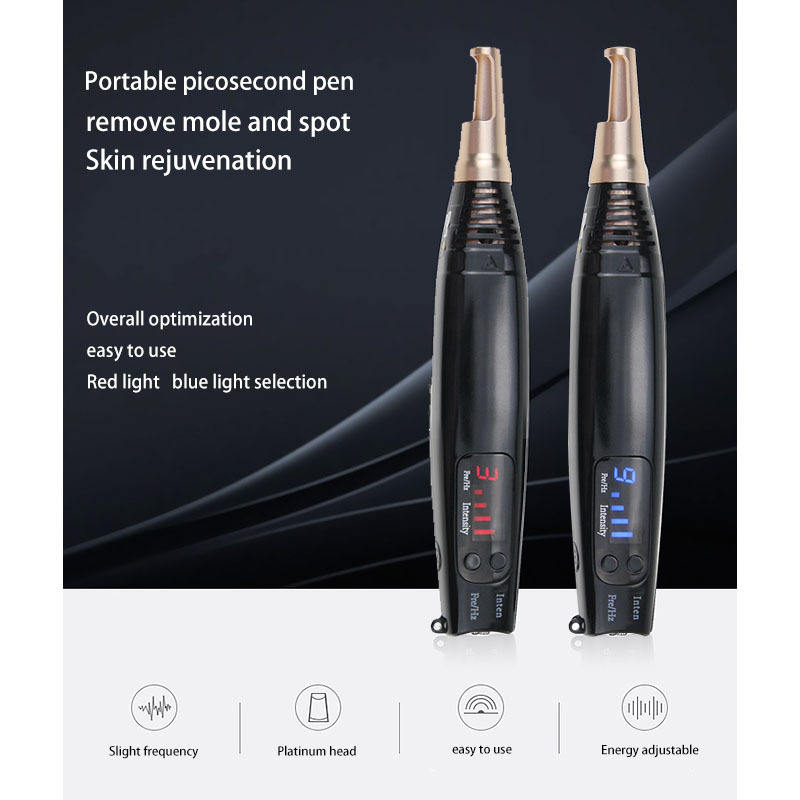 Black Red Blue Picosecond Pen Second Generation Handheld Portable Melanin Sweeping Pen for Face Mole Removal Picosecond Meter