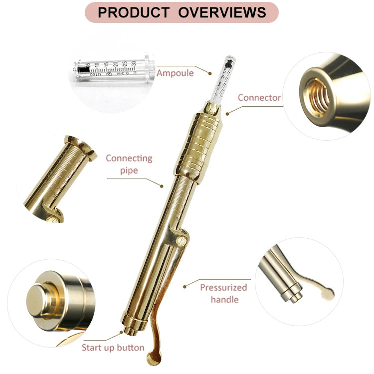24K Gold 0.3ml Head Anti-Aging Wrinkles Removal Skin Rejuvenation Beauty Applicator Device
