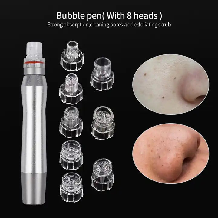 Replacement Small Bubble Hydrafacial Tips Clear Plastic Suction Clean Heads Accessory For Salon Facial Cleansing Machine (8PCS)