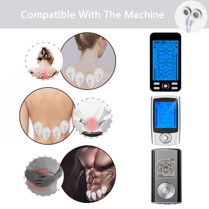 10-80Pcs Replacement Small Oval Snap On / Palm Electrode Pads Cloth for Tens Machine Pulse Massagers Home Use