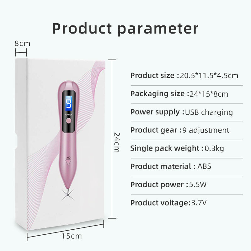 9-level Blue Light Mole Warts Removal Pen - Portable Beauty Instrument USB Charging Beauty Device