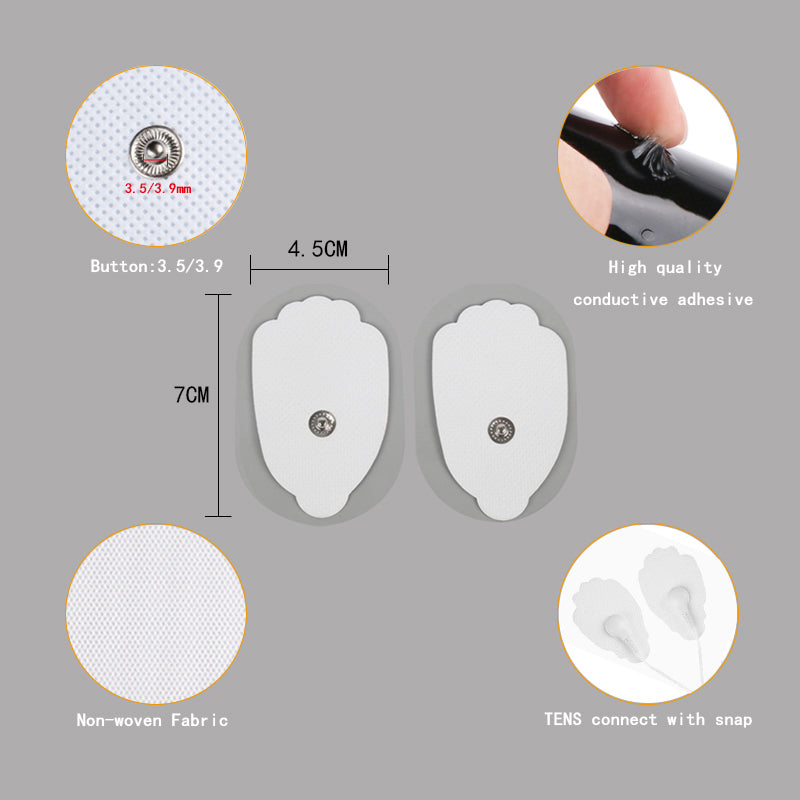 10-80Pcs Replacement Small Oval Snap On / Palm Electrode Pads Cloth for Tens Machine Pulse Massagers Home Use
